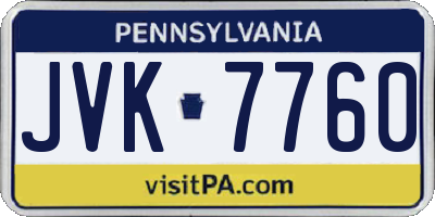 PA license plate JVK7760