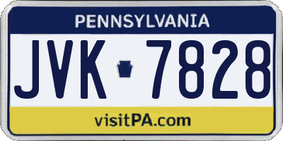 PA license plate JVK7828
