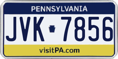 PA license plate JVK7856