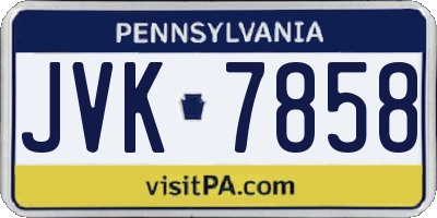 PA license plate JVK7858