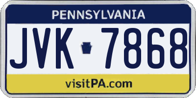 PA license plate JVK7868