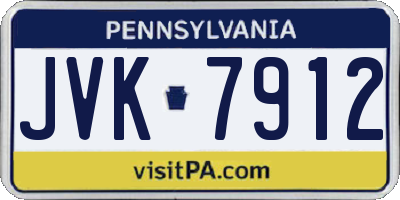 PA license plate JVK7912