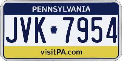 PA license plate JVK7954