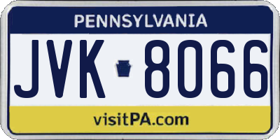 PA license plate JVK8066