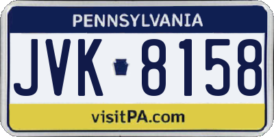 PA license plate JVK8158