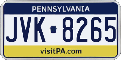 PA license plate JVK8265