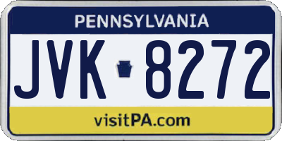 PA license plate JVK8272