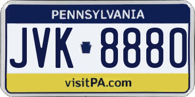 PA license plate JVK8880