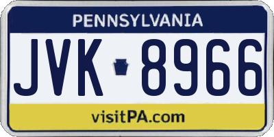 PA license plate JVK8966