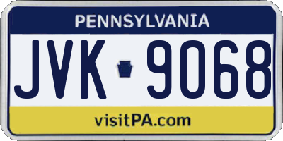 PA license plate JVK9068