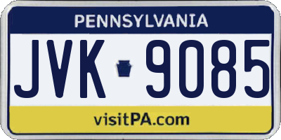 PA license plate JVK9085