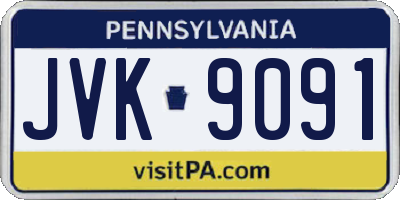 PA license plate JVK9091
