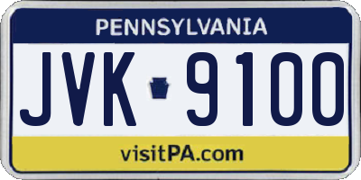 PA license plate JVK9100