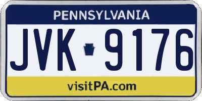 PA license plate JVK9176
