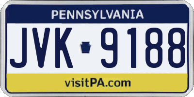 PA license plate JVK9188