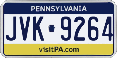 PA license plate JVK9264