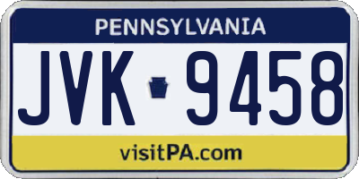 PA license plate JVK9458