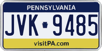 PA license plate JVK9485