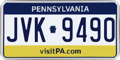 PA license plate JVK9490