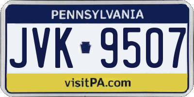 PA license plate JVK9507