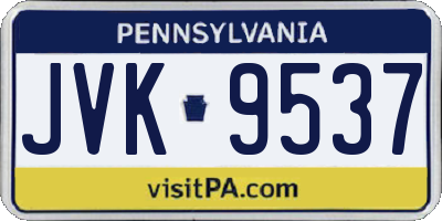 PA license plate JVK9537