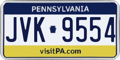 PA license plate JVK9554