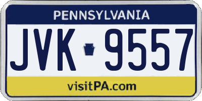 PA license plate JVK9557