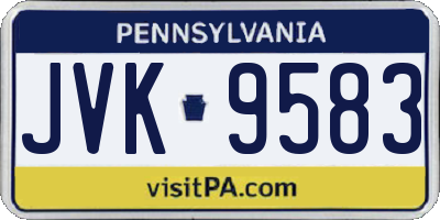 PA license plate JVK9583