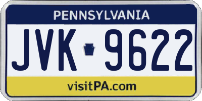 PA license plate JVK9622