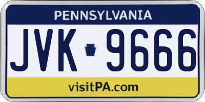 PA license plate JVK9666