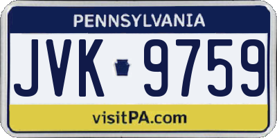 PA license plate JVK9759