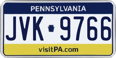 PA license plate JVK9766
