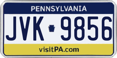 PA license plate JVK9856