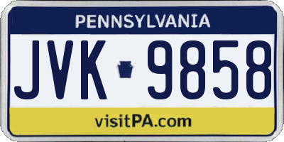 PA license plate JVK9858