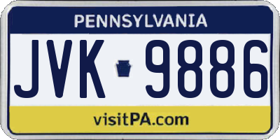 PA license plate JVK9886