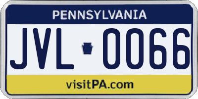 PA license plate JVL0066
