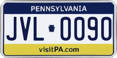 PA license plate JVL0090