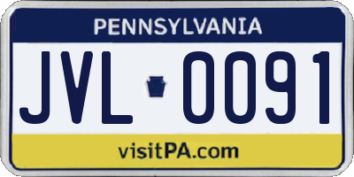 PA license plate JVL0091