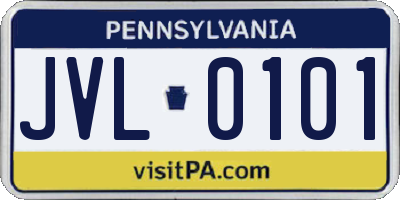 PA license plate JVL0101