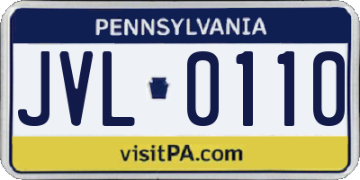 PA license plate JVL0110