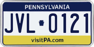 PA license plate JVL0121