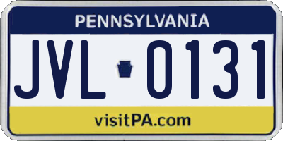 PA license plate JVL0131