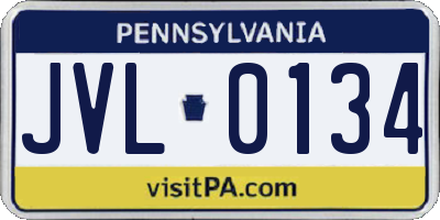 PA license plate JVL0134