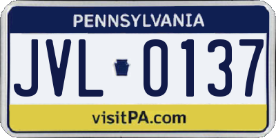 PA license plate JVL0137