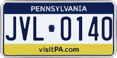 PA license plate JVL0140