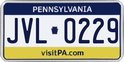 PA license plate JVL0229