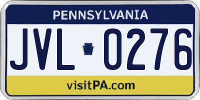 PA license plate JVL0276