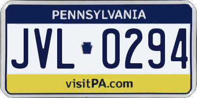 PA license plate JVL0294
