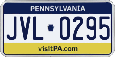 PA license plate JVL0295