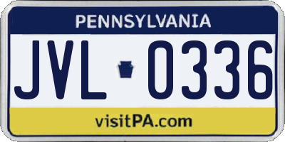 PA license plate JVL0336